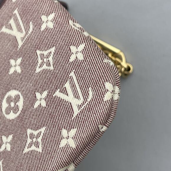 Louis Vuitton Monogram Mini Lin Idylle Pochette Cles Coin Case Let Cles Burgundy - Picture 7 of 12